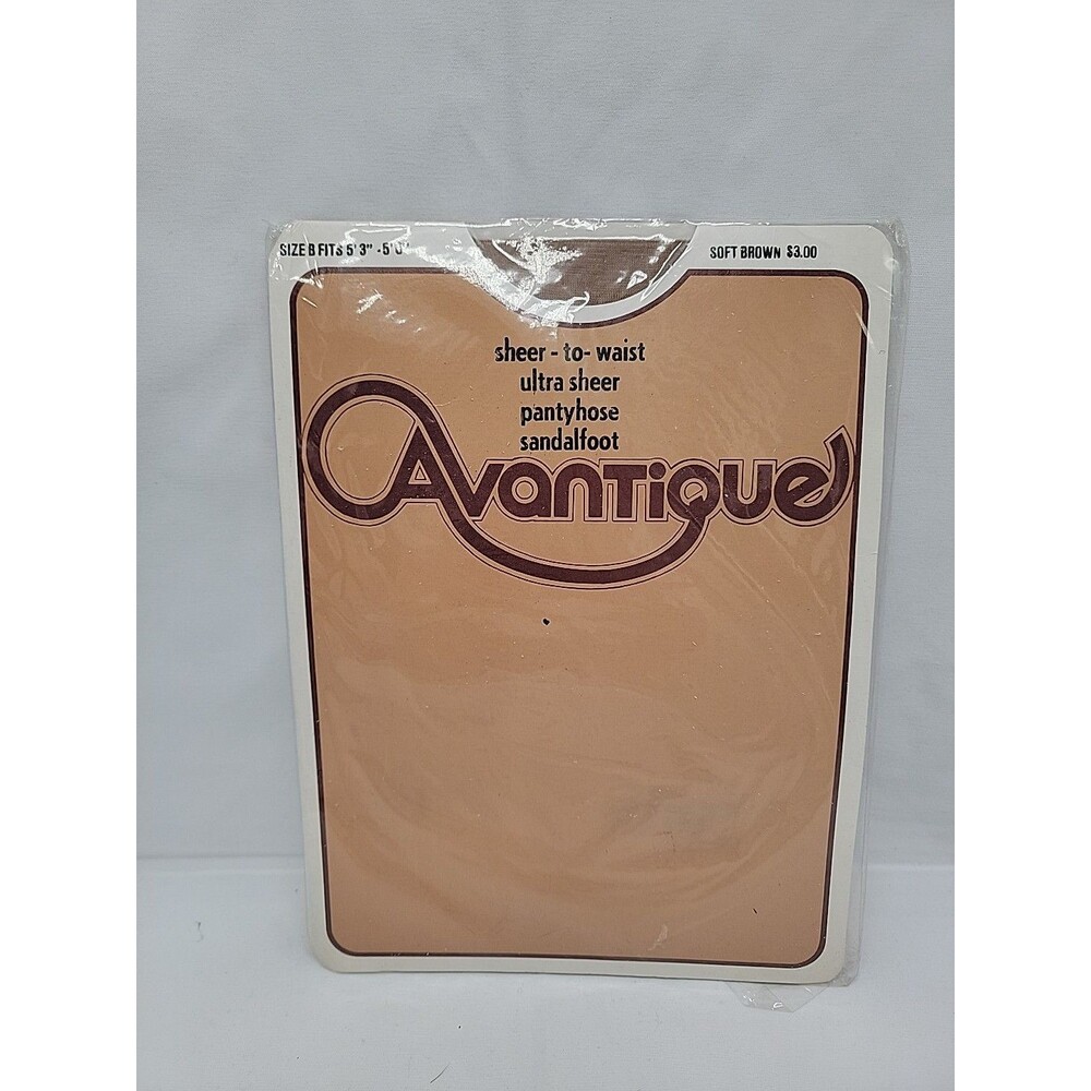Vintage Avantique Sheer To Waist Sandalfoot Pantyhose Size B NWT
